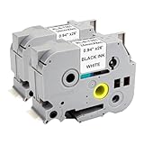 Nom du produit : 2 rubans d'étiquettes Yowell compatibles avec Brother TZe251 TZe-251 TZ251 (laminé)