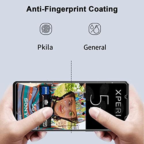 Pkila Compatible with Sony Xperia 5 IV Screen Protector, 2 Pack Tempered Glass Protective Film 2 Pack Camera Lens Protector Anti-fingerprint Bubble-Free 9H Hardness Screen Protector