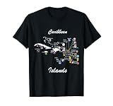 Caribbean islands Flags and map, Caribbean sea vacations Tee T-Shirt