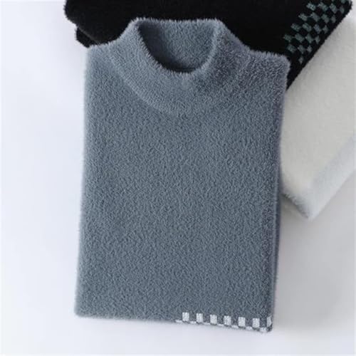 Autumn and Winter Models Thickened Men's Sweater Fleece Knit Sweater Half High Collar Pullover Thread3