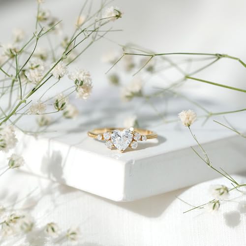 Certified Lab Grown Diamond 6mm Heart Engagement Ring, Ef-Vs Quality, Diamond Designer Ring For Women - With Jewelry Box3