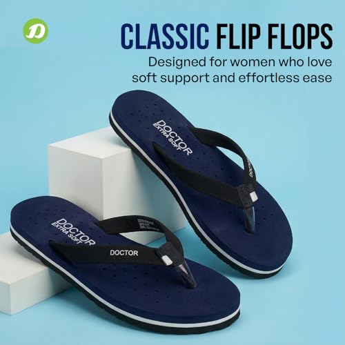 Image of DOCTOR EXTRA SOFT House Slipper for Women's Care Dr Orthopaedic Super Comfort Fitting Flat Cushion Chappal Flip-Flop for Ladies & Girl's