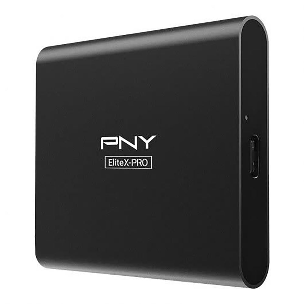 PNY CS2260 EliteX-Pro USB3.2 Gen 2x2 SSD portátil de 500 GB, Velocidad de Lectura de hasta 1.500 MB/s y de Escritura de 900 MB/s, Nero