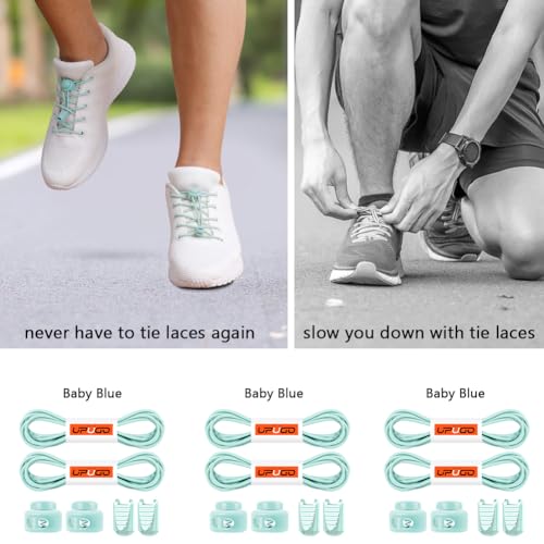 Image of UpUGo Elastic Shoe Laces, No Tie Shoe Laces Tieless for Kids, Adults, Elderly, One Size Fit All