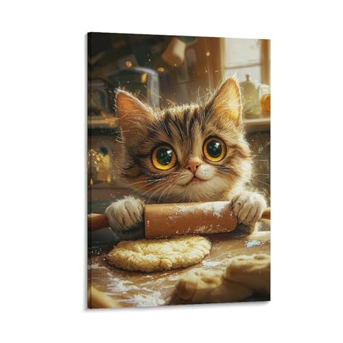 Tableau sur toile imprimé chat mignon déco murale - 3