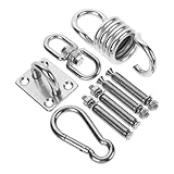 TOYANDONA Ganchos de Acero Inoxidable para Colgar Hamacas y Sillas Colgantes Fijaciones Resistentes con Mosquetones para Suspensión Segura y Versátil Interiores y Exteriores