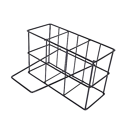 Mikinona Portable Iron Beer Bottle Holder Comfortable Handle Multi-Functional Storage Rack for Beer and Milk Bottles for Kitchen and Bar Use