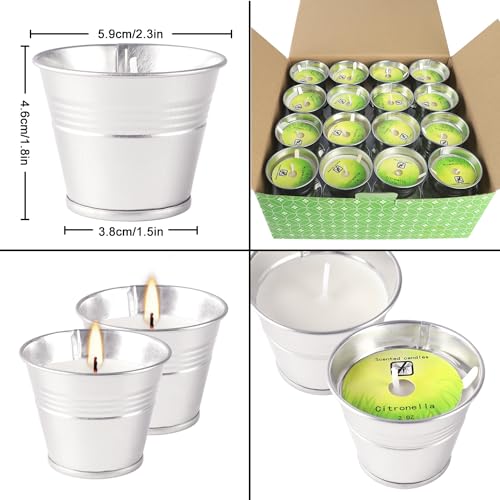 Pliadvbu JKHI68596 32 Pcs Citronella Candle 2.2 Oz Nature Soy Wax Candle, Indoor & Outdoor, Jar Candle thumb #2