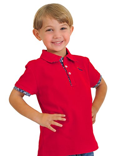 Toddler Boys' Red Pique Polo Shirt - 100% Pima Cotton - Short Sleeve Tennis Shirt3