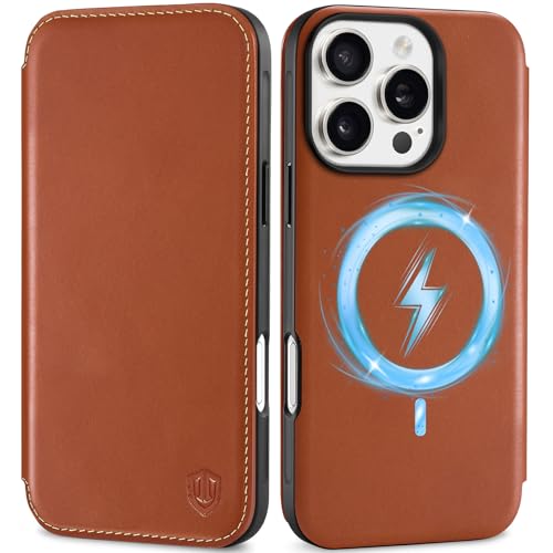 Protection iPhone 16 Pro Shieldon étui portefeuille magnétique cuir véritable