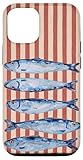 Retro Sardinen Fisch rot gestreift Küstenstreifen Hülle für iPhone 12/12 Pro