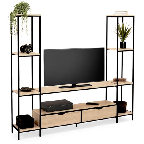 IDMarket - Ensemble Meuble TV 164 cm Detroit avec étagères Design Industriel