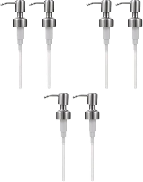 DOITOOL 6 pcs Holder Replace Dish Press Hand Kitchen Regular Lotion Soap Parts And Foaming Stainless Shampoo Steel Gel Bottles Mouth Emulsion Replacement Heads Top Bath Conditioner Pumps