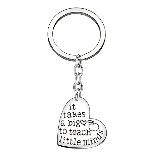 Llavero con colgante con diseño de corazón con texto «It Takes a Big Heart to Help Shape Little Minds», regalo para profesores Cover