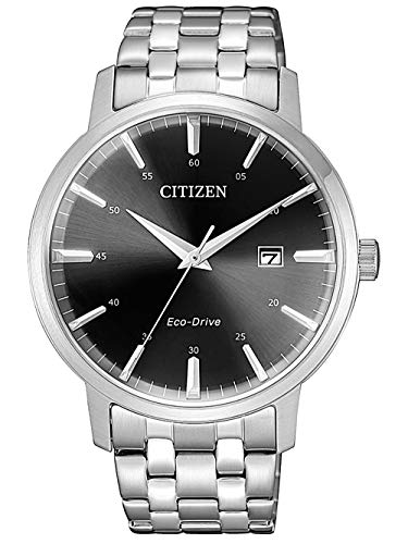 Citizen BM7460-88E Eco Drive Uhr Herrenuhr Edelstahl 5 bar Analog Datum Silber