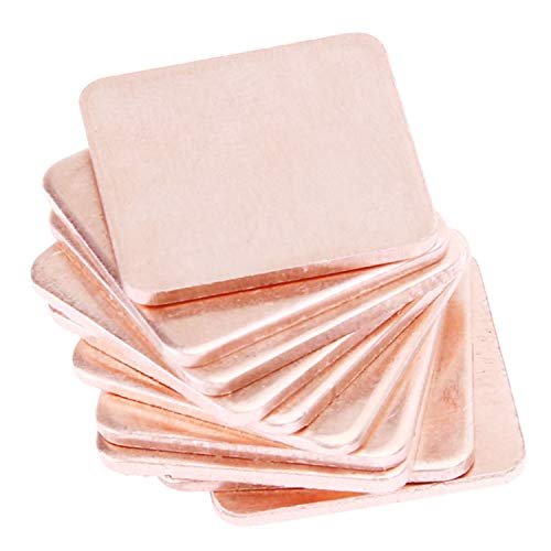 DGZZI 20pcs 20201.2MM DIY Cooling Heatsink Copper Shims Purplish Red Thermal Pad