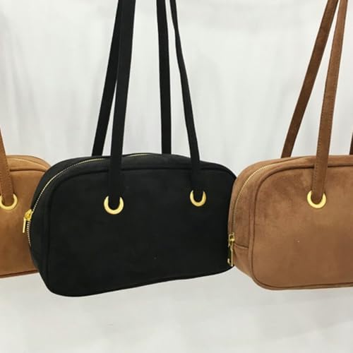 Women’s Cute Cat Suede Shoulder Bag Fall Winter Small Square Handbag Retro Armpit Bag Trendy Hobo Satchel Tote Bags3