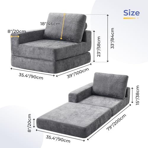 Sofá cama plegable individual contra la falta de espacio de 20 cm de grosor 3