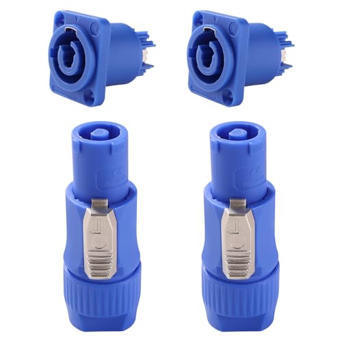 KUOQIY 2 Set 20A 250V AC 3-Pin Powercon Connector Input, Nac3fca Powercon Power Connector Plug, with Screwdriver, for Stage Light and Speakers