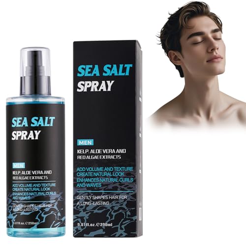 Spray Fijador con Sal Marina para Hombres - Volumen Fluffy 290ml - Texturizador para look playero natural - Proporciona cuerpo y sujeción flexible