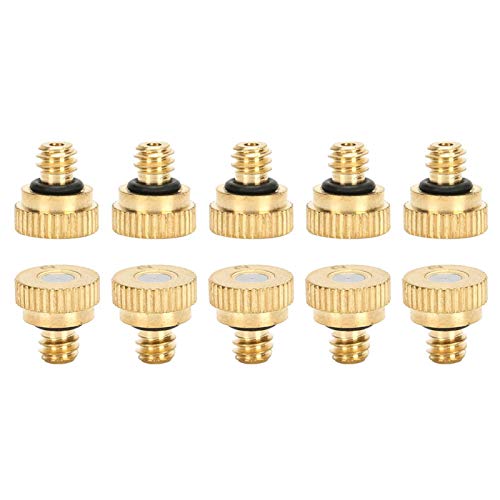 10 pièces buses de brumisation en laiton, buse de système de brumisation de tête de pulvérisation extérieure à basse pression d'eau du robinet de 0,2 mm