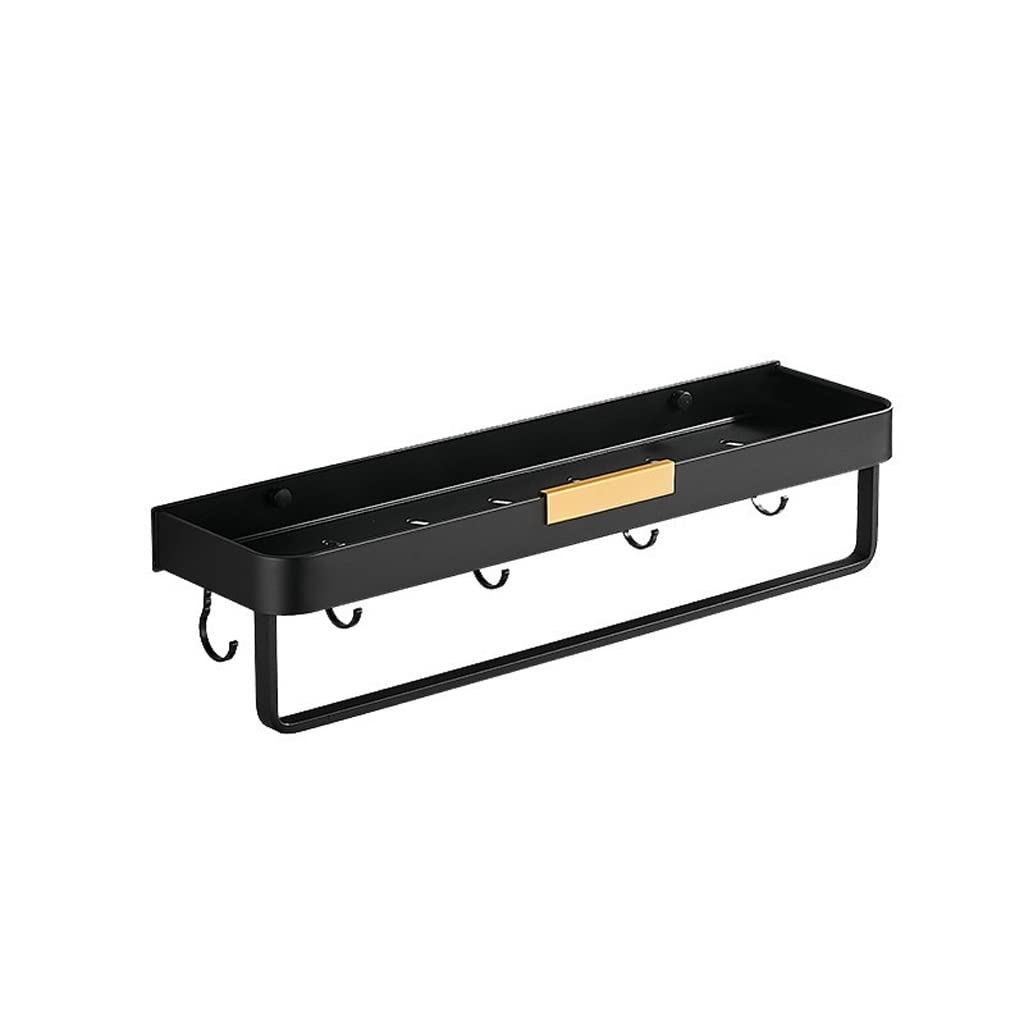 Estante de suministros de baño de aluminio anodizado XMING balda de pared negra y dorada