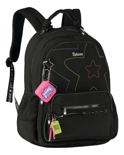 Mochila Escolar Costas Luluca Feminina Juvenil Coleção 2026 Preta