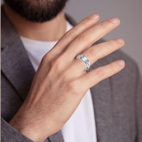 Evil Eye Ring 925 Sterling Silver Evil Eye Fidget Anxiety Ring Evil Eye Anxiety Jewelry Gifts for Women Men Size 7 to 92