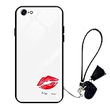 ❥Diseño Moda: iPhone 6+ Plus/6S+ Plus hecho de vidrio templado transparente con patrón, demuestra completamente la hermosa apariencia original del teléfono. La funda protectora de vidrio templado con patrón de moda con cordón es una combinación perfecta de diseño moderno y elegante. para hacer que su teléfono sea diferente y atractivo.