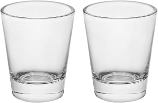 BTGLLAS Heavy Base 1.5oz Clear Shot Glasses 2-Pack - Versatile for Espresso, Tequila, Measuring & More