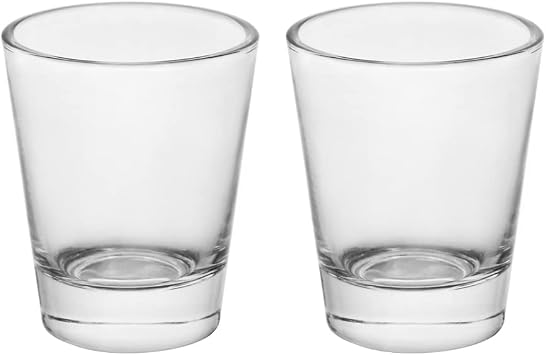 Heavy Base Shot Glasses, 1.5 oz Clear Glass 2Pack