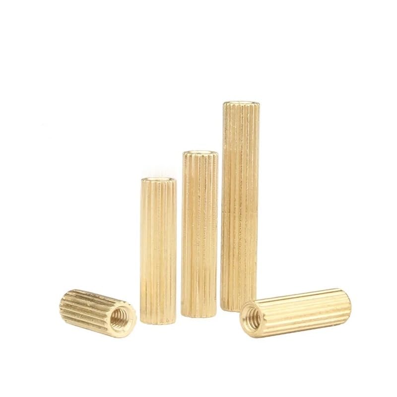 TSIOHKBS 50pcs M2*L L= 3mm to 35mm 2mm Thread Brass Round Standoff Spacer Female M2 Brass Threaded Spacer (M2x24)