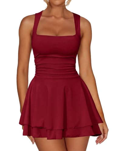 Image of Kaximil Women's Square Neck Ruffle Hem Party Mini Dress