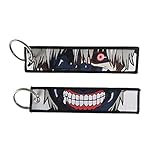 Gearcatweel 1 Pack Anime Keychain Tag Jet Tag Key Chain Cartoon Embroidered with Key Ring - EDC for Motorcycles, Scooters,ATV,Car and Anime Gifts KG-01