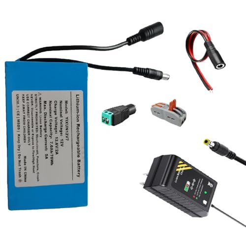 Rechargeable 12V Battery Pack 7000mAh with Charger - Power LED Strips, Cameras, Solar Panels DIY Project & More