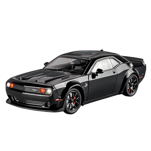 NNYIMJ For El Molde De Coche Deportivo Hellcat 1/24 Modelo De Coche De Aleación Juguete Adornos For Coche Simulación De Colección De Modelos De Coche De Aleación(Black)