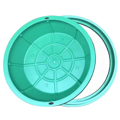 Tapa de registro para fosa séptica resistente con base - Tapa de resina de alta resistencia para desagües en jardines, patios, pavimentos y áreas de césped - Resistente a la intemperie y ajuste segu