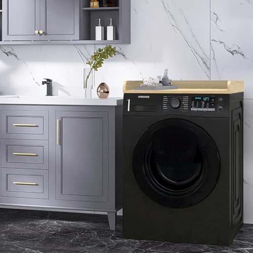 Image of Washer Dryer Countertop Only, 27.5 inch x 27.5 inch Laundry Room Countertop for Folding, Washer and Dryer Countertop Single with Non-Slip Pads, Easy Install Washer and Dryer Topper with Edge Rails Wood