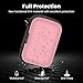 Earbud Case Earphone Carrying Case Holder Headphone Small Pouch Electronic Organizer Travel Bag for Phone Charger Cable, Cord, Bose Wired Earbuds, USB Flash Drive, SD Cards -Pink