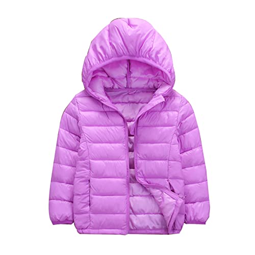 Kids Boys Girls Warm Winter Coat Windproof Puffer Hooded Jacket Lightweight Packable Down Coat Outerwear