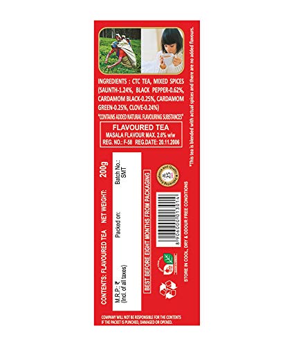Image of Sugandh Masala Tea | 200G X4 | Pack of 4| 800G| Made with Real Spices - Ginger, Cardamom, Cloves, Black Pepper | 100% Natural Ingredients | A Perfect Premium Cup of Tea for Chai Lover