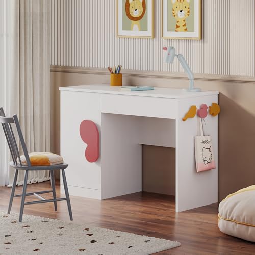 Image of Wakefit Moppin Engineered Wood Study Table - Frosty White Finish