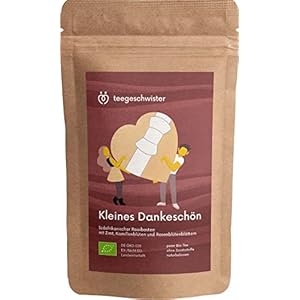 teegeschwister® | Kleines Dankeschön | BIO Rooibos Tee mit Zimt Kamille und Roseblüten | Danke Geschenk | 80g