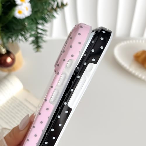 Yeddabox for iPhone 18 Pro Max Case Cute Polka Dot Phone Case Soft TPU Slim Shockproof Phone Cover for Women Girls, Pink by Yeddabox - Used condition - Image 4