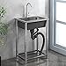 Produktbild Mobiles Spültisch Edelstahl Spülbecken Einzelspüle Spüle Campingküche 1 Becken Spülschrank Schlauchanschluß Waschtisch Mit ArmaturMehrere Größen verfügbar