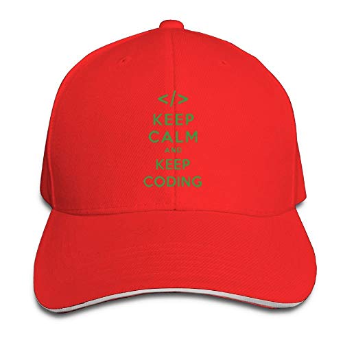 Presock Gorra De Béisbol,Gorro/Gorra Unisex Keep Calm and Keep Coding Adult Adjustable Snapback Hats Peaked Cap