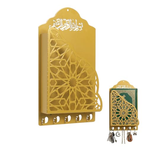 flangairy Gold Metal Quran Stand Wall Mounted Book Shelf 5