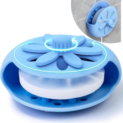 Shower Steamers Tray Blue- Upgrade Shower Steamer Holder Dish with Big Suction Cup Long Lasting Bath Bombs Shower Accessories Aromatherapy Diffuser Containers for Bathroom Bedroom Car Yoga Decor