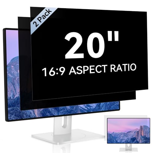 Image of [2 Pack] 20 Inch Computer Privacy Screen for 16:9 Aspect Ratio Widescreen Monitor, Eye Protection Anti Glare Blue Light Computer Monitor Privacy Filter, Removable Anti-Scratch 20in Protector Film