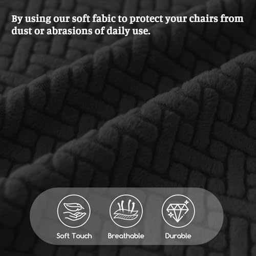 Image of FUANGUI Bar Stool Covers Set of 4, Stretch Bar Stool Seat Covers | Washable Removable Bar Chair Covers with Backs Slipcovers, Bar Chair Covers Square for Kitchen Dining Room Cafe